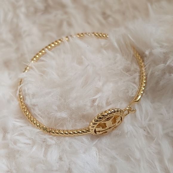 TORY BURCH Rope Logo Hinged Cuff Bangle - Picture 4 of 4